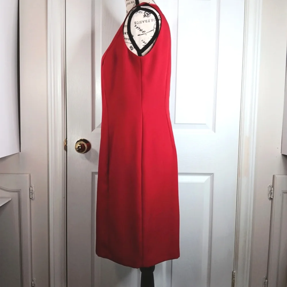 Petite Sophisticate Red Formal Midi Dress Size 8 With Bolero Jacket Wedding - Picture 9 of 16